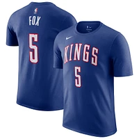 T-shirt Nike De'Aaron Fox pour homme, édition City 2024/25, bleu, avec nom et numéro, Sacramento Kings