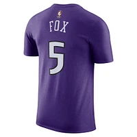 T-shirt Nike De'Aaron Fox pour homme, édition classique des Sacramento Kings, violet, avec nom et numéro