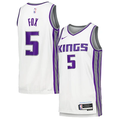 Maillot de joueur Nike De'Aaron Fox blanc Swingman des Sacramento Kings pour homme - Édition Association