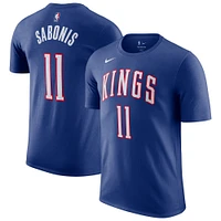 T-shirt Nike Domantas Sabonis pour homme, édition City 2024/25, bleu, avec nom et numéro des Sacramento Kings