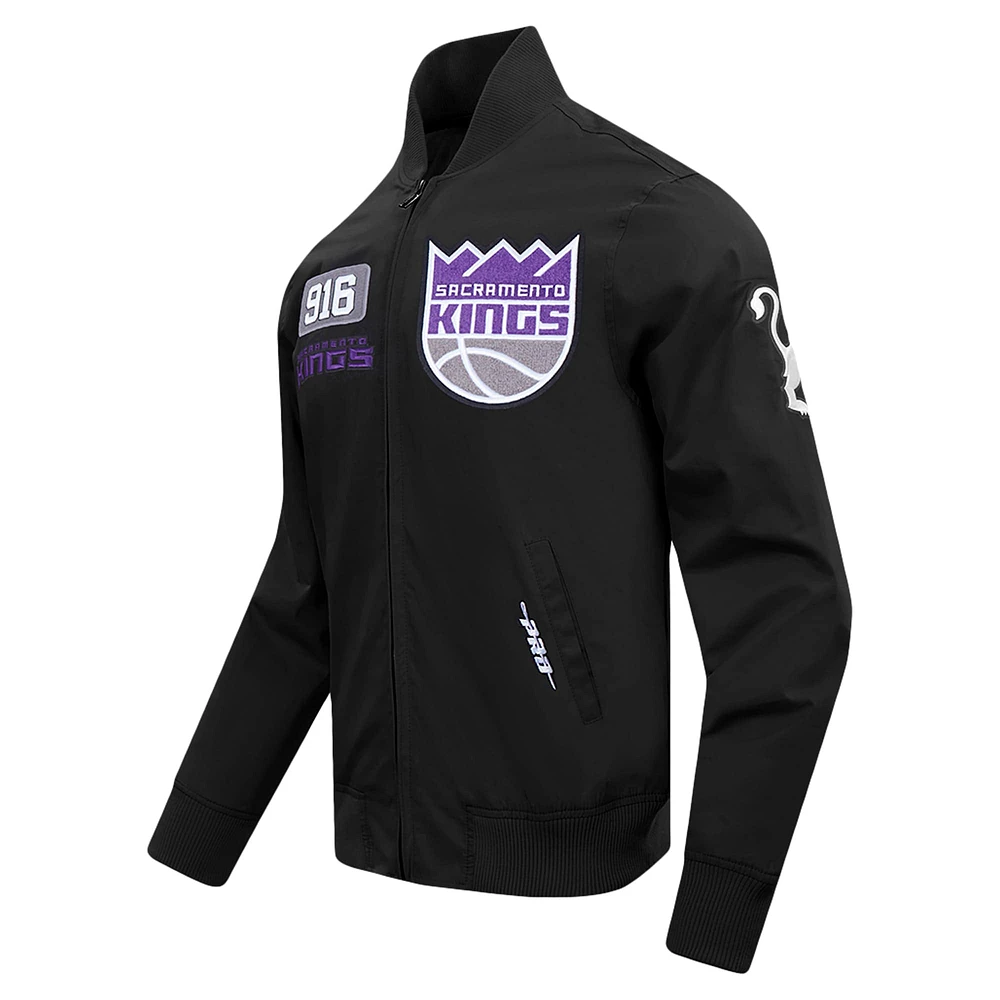 Men's Pro Standard Black Sacramento Kings Area Code Twill Full-Zip Jacket