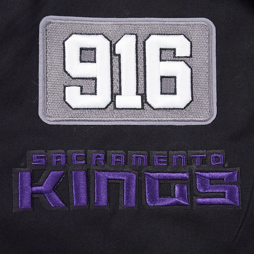 Veste zippée en sergé noir Pro Standard pour homme Sacramento Kings Area Code