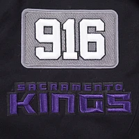 Veste zippée en sergé noir Pro Standard pour homme Sacramento Kings Area Code