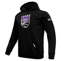 Sweat à capuche logo fendu Pro Standard noir pour homme des Sacramento Kings