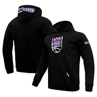 Sweat à capuche logo fendu Pro Standard noir pour homme des Sacramento Kings