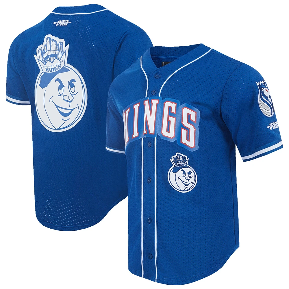 Maillot de baseball en maille Pro Standard bleu pour homme des Sacramento Kings 2024/25 City Edition
