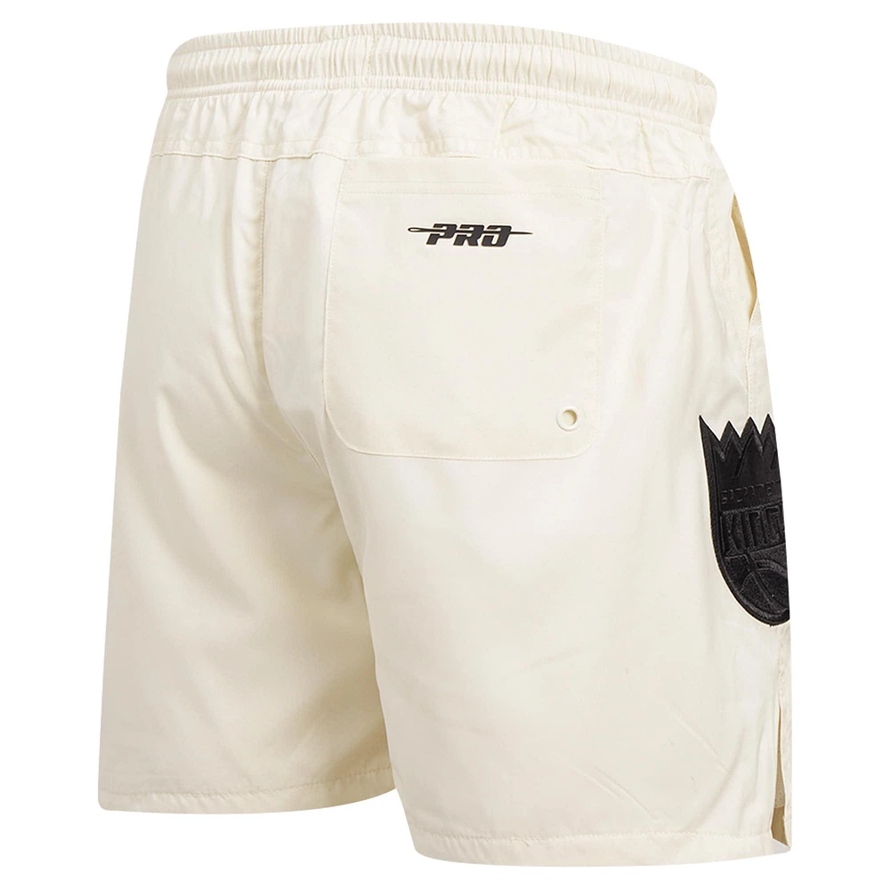 Men's Pro Standard Cream Sacramento Kings Triple Tonal Woven Shorts