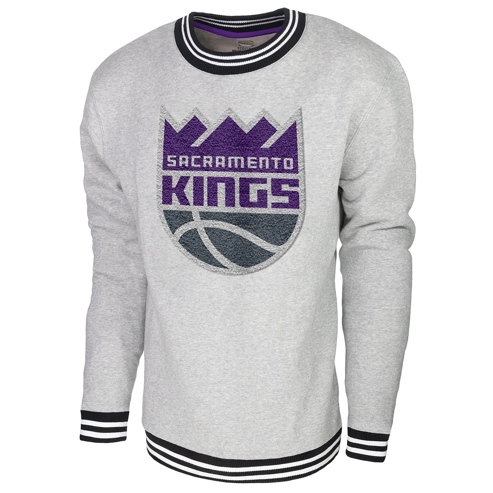 Men's Stadium Essentials Heather Gray Sacramento Kings Club Level Pullover Sweatshirt