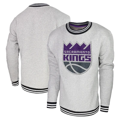 Men's Stadium Essentials Heather Gray Sacramento Kings Club Level Pullover Sweatshirt