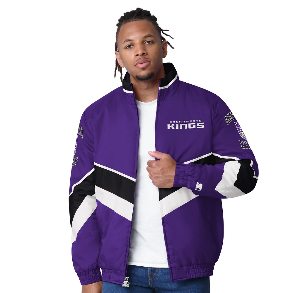 Veste zippée intégrale Captain Oxford violette pour homme des Sacramento Kings