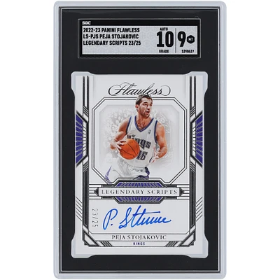 Carte Panini Flawless Legendary #LS-PJS #23/25 SGC authentifiée 9/10 signée Peja Stojakovic Sacramento Kings 2022-23