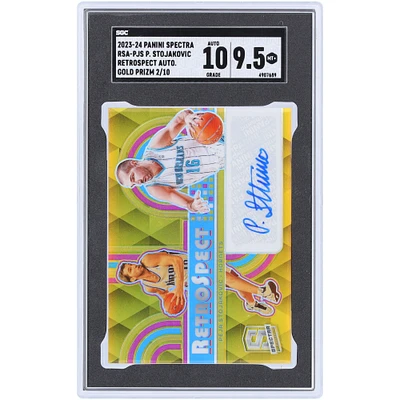 Carte autographiée Panini Spectra Gold Prizm Retrospect 2023-24 de Peja Stojakovic Sacramento Kings #RSA-PJS #/10 SGC authentifiée 9,5/10