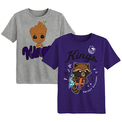 Ensemble de t-shirts deux pièces pour enfants d'âge préscolaire Sacramento Kings Les Gardiens la Galaxie