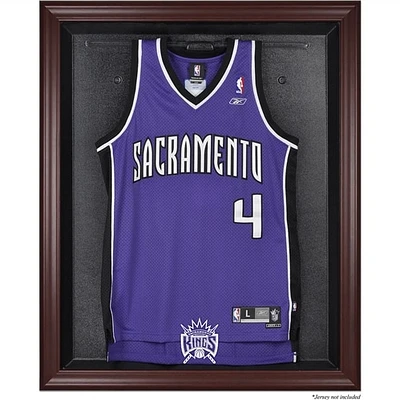 Vitrine de présentation du maillot avec logo de l'équipe Sacramento Kings 1994-2016 en bois dur avec cadre en acajou