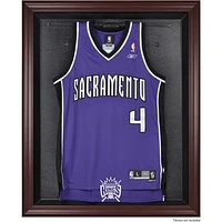 Vitrine de présentation du maillot avec logo de l'équipe Sacramento Kings 1994-2016 en bois dur avec cadre en acajou