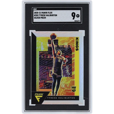 Tyrese Haliburton Sacramento Kings 2020-21 Panini Flux Silver Prizm #203 SGC Authenticated 9 Rookie Card