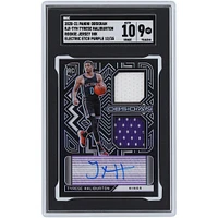 Maillot de recrue violet autographié Panini Obsidian Electric Etch 2020-21 de Tyrese Haliburton Sacramento Kings, encre bicolore double relique #RJI-TYH #12/35 SGC, carte authentifiée 9/10
