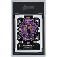 Maillot de recrue violet autographié Panini Obsidian Electric Etch 2020-21 de Tyrese Haliburton Sacramento Kings, encre bicolore double relique #RJI-TYH #12/35 SGC, carte authentifiée 9/10