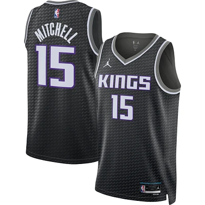 Unisexe Jordan Brand Davion Mitchell Noir 2022/23 Sacramento Kings Swingman Jersey - Statement Edition