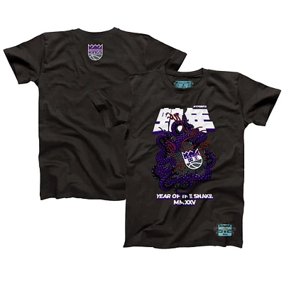Unisex NBALab x Hyperfly Heather Black Sacramento Kings Year of the Snake Lunar New Collection T-Shirt
