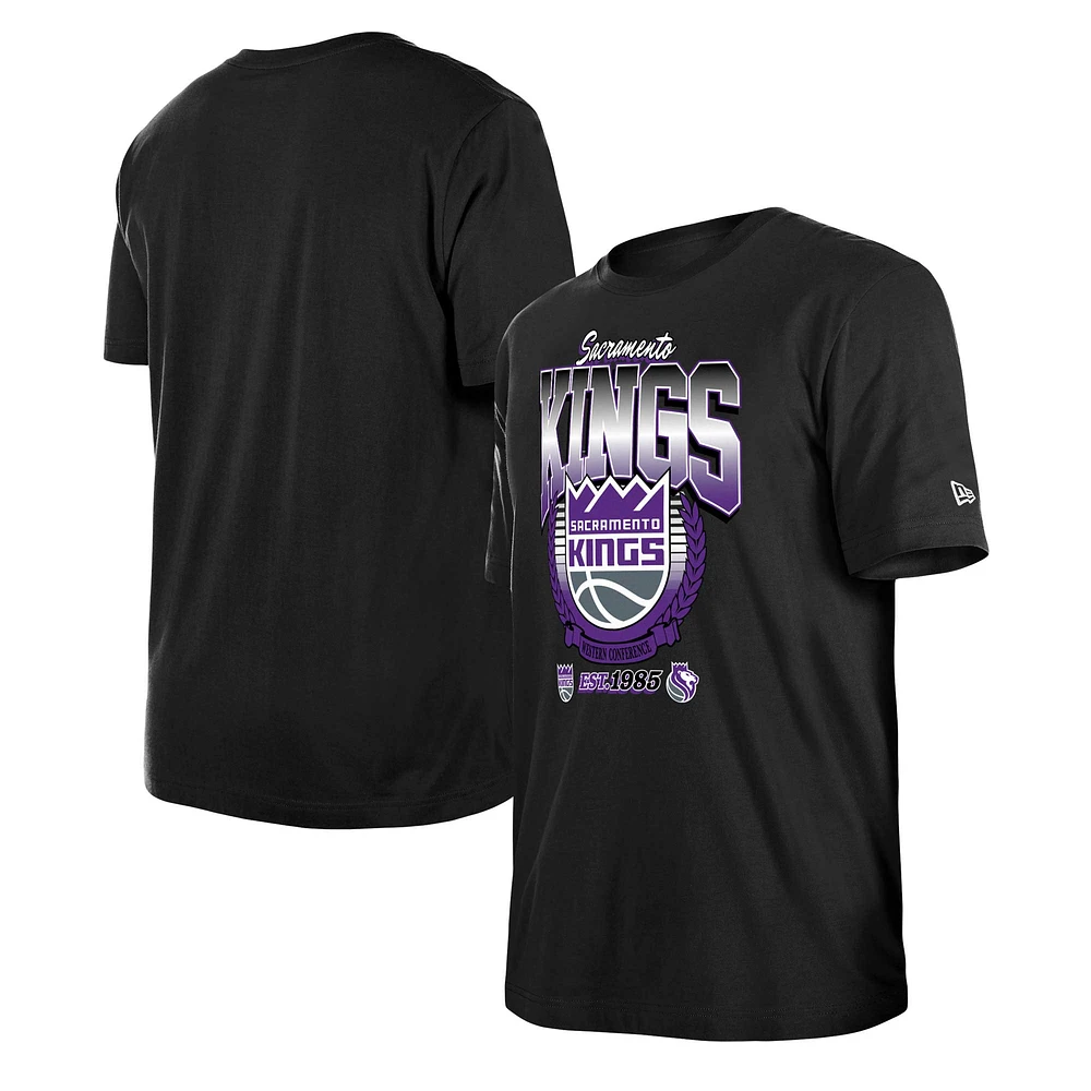 T-shirt unisexe New Era noir Sacramento Kings Summer Classics