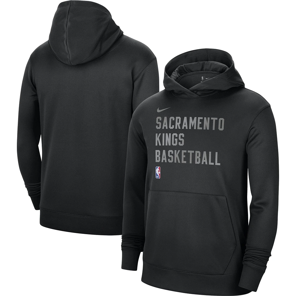 Unisex Nike Black Sacramento Kings 2023/24 Performance Spotlight On-Court Practice Pullover Hoodie