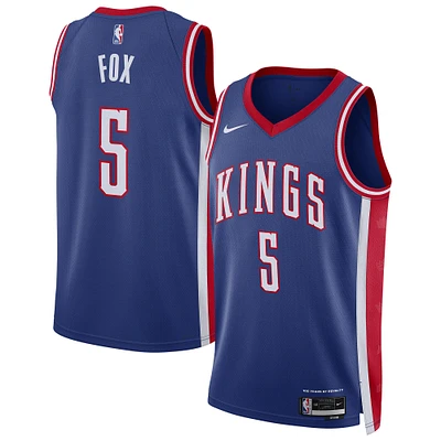 Maillot de joueur unisexe Nike De'Aaron Fox bleu Sacramento Kings 2024/25 Swingman - Édition City