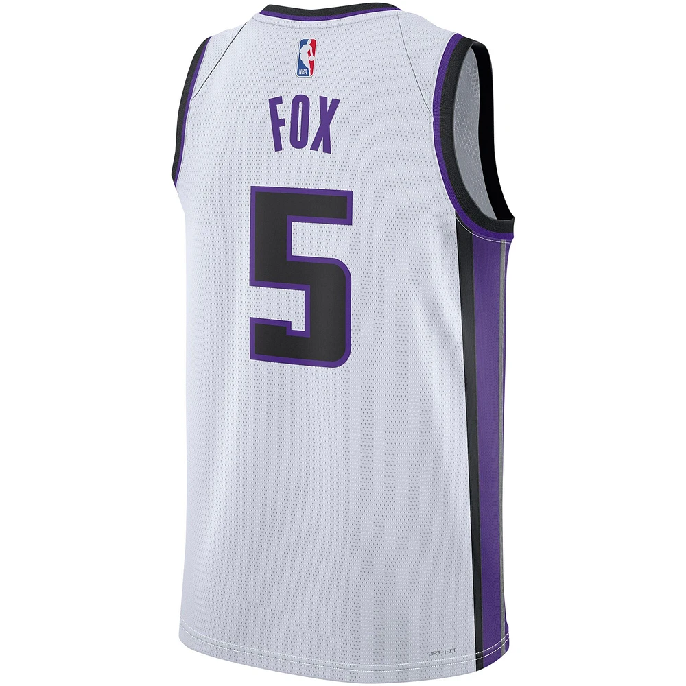 Maillot Nike De'Aaron Fox Swingman blanc unisexe des Sacramento Kings - Édition Association