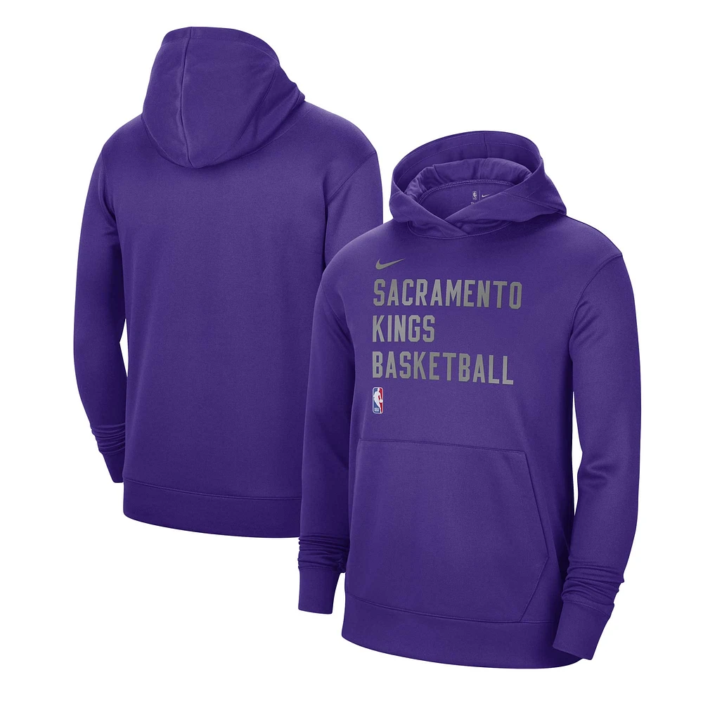 Unisex Nike Purple Sacramento Kings 2023/24 Performance Spotlight On-Court Practice Pullover Hoodie