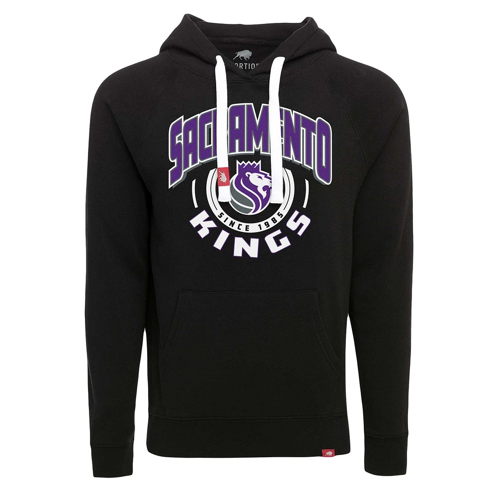 Sweat à capuche unisexe Sportiqe Black Sacramento Kings Olsen super doux tri-mélange raglan