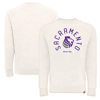 Sweat-shirt unisexe Sportiqe Cream Sacramento Kings Harmon super doux à trois mélanges raglan