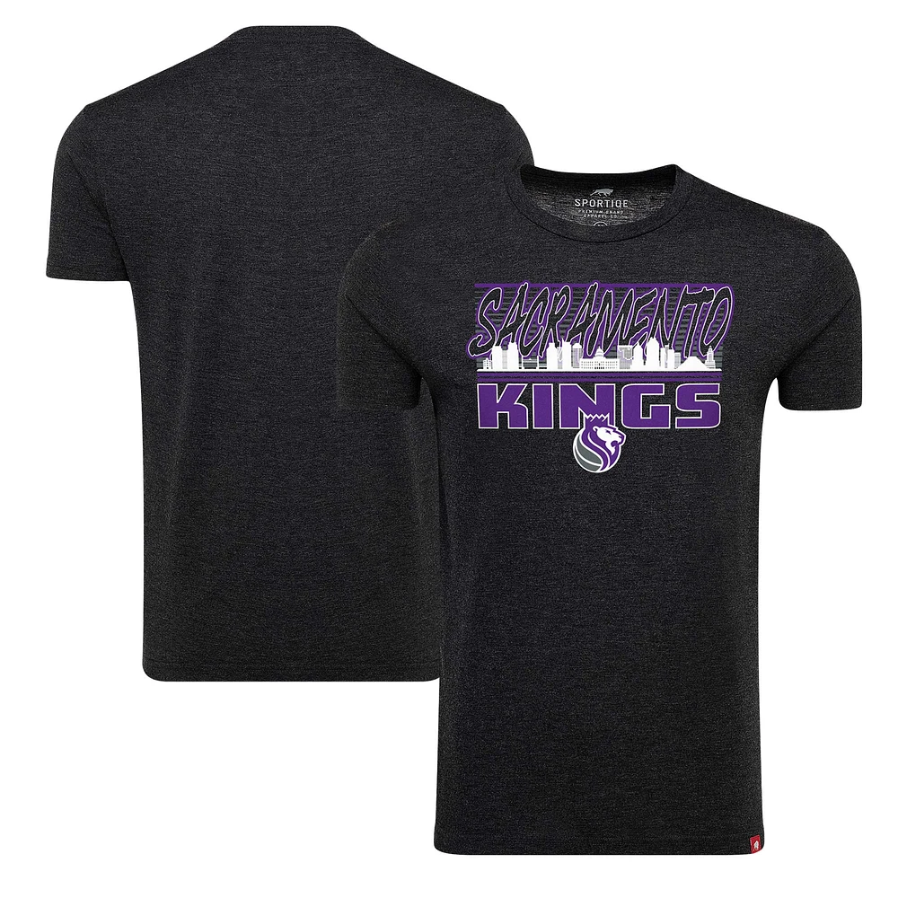 Unisex Sportiqe Heather Black Sacramento Kings Comfy Super Soft Tri-Blend T-Shirt