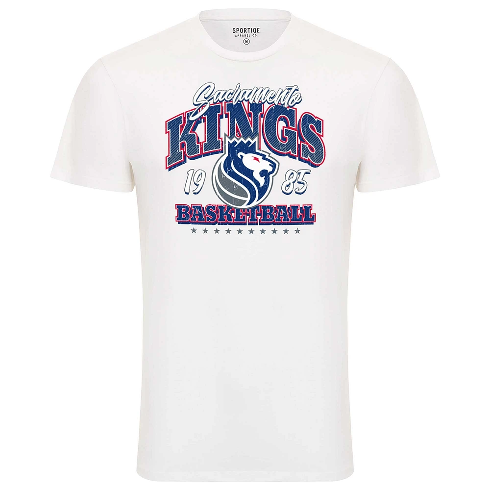 Unisex Sportiqe White Sacramento Kings Bingham Super Soft T-Shirt