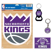 Lot de 4 porte-clés et aimants WinCraft Sacramento Kings