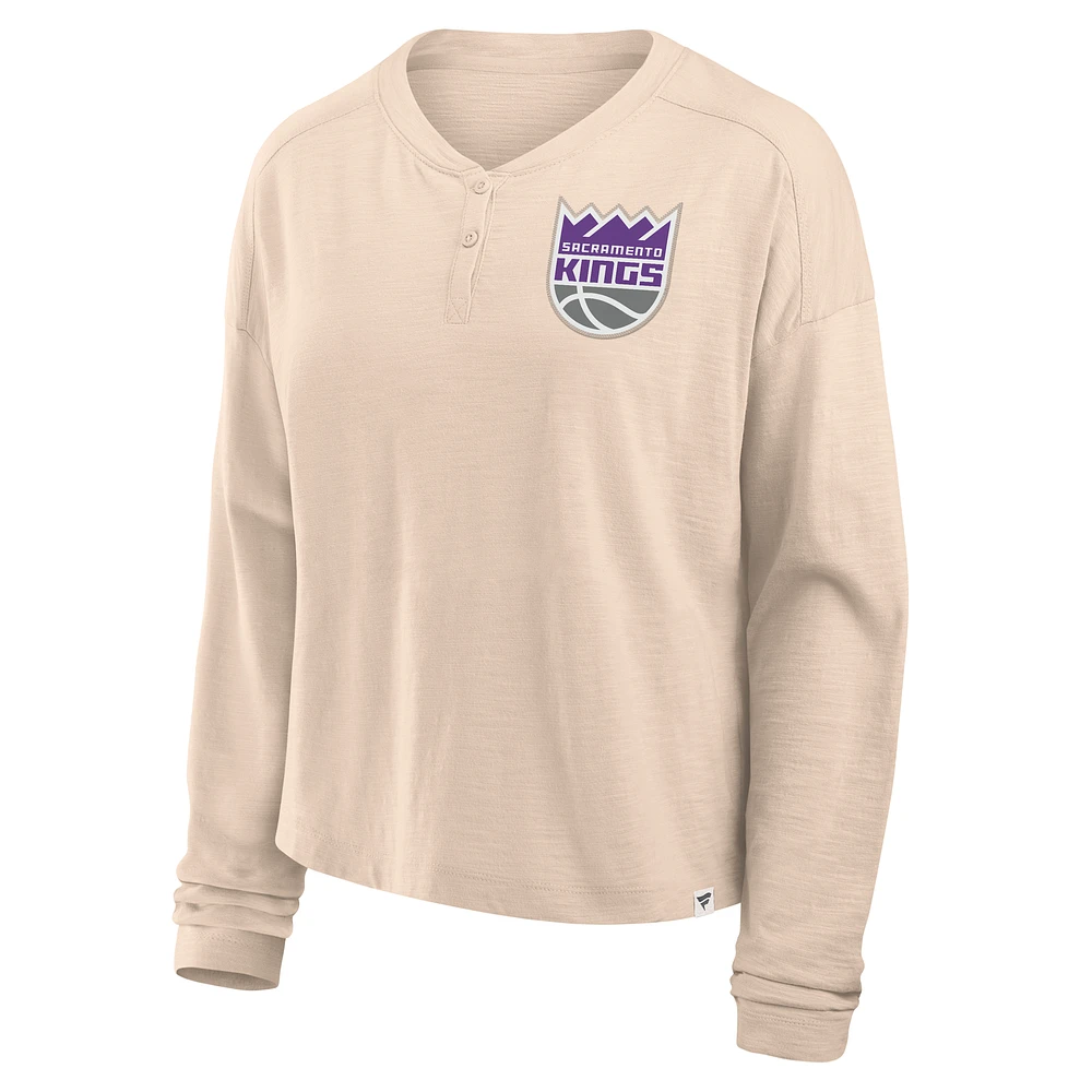 T-shirt à manches longues tendance pour femme Fanatics Natural Sacramento Kings Boxed Out Drop