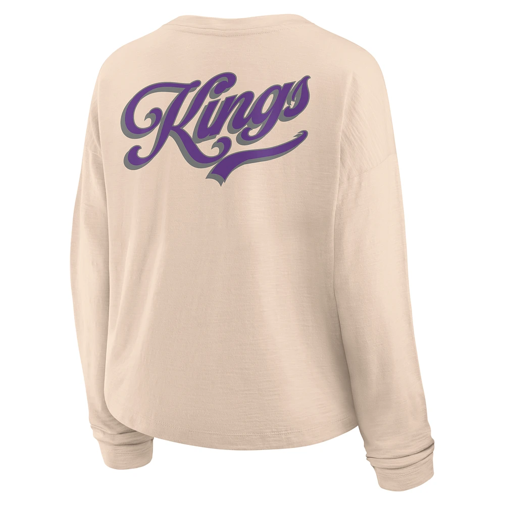 T-shirt à manches longues tendance pour femme Fanatics Natural Sacramento Kings Boxed Out Drop