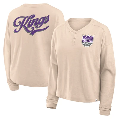 T-shirt à manches longues tendance pour femme Fanatics Natural Sacramento Kings Boxed Out Drop