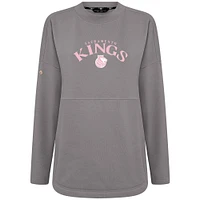 Sweat-shirt à col roulé arqué Beaudry pour femme des Sacramento Kings de Levelwear, gris