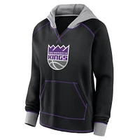 Sweat à capuche noir pour femme Sacramento Kings Boom