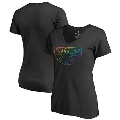 Sacramento Kings Fanatics Branded Women's Team Pride Wordmark V-Neck T-Shirt - Black