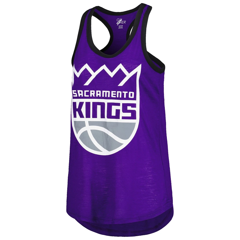 Débardeur violet à col rond et dos nageur G-III 4Her by Carl Banks pour femmes des Sacramento Kings Showdown