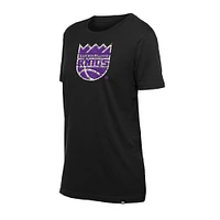 Women's New Era Black Sacramento Kings Glam Game Flower T-Shirt