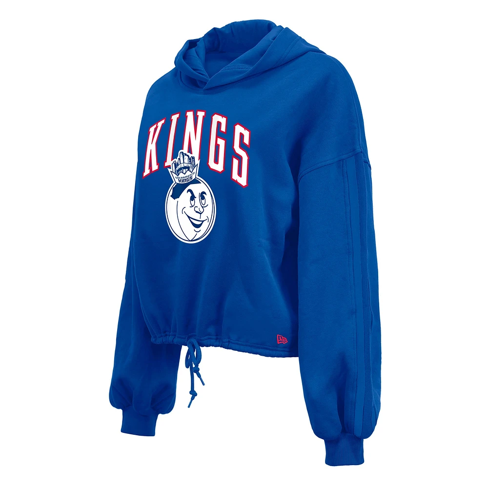 Sweat à capuche court bleu New Era Sacramento Kings City Edition 2024/25 pour femme