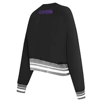 Women's Pro Standard Black Sacramento Kings Area Code Cropped Pullover Sweatshirt