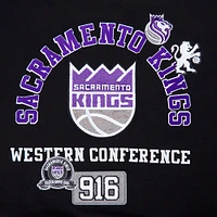 Women's Pro Standard Black Sacramento Kings Area Code Cropped Pullover Sweatshirt