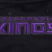 Women's Pro Standard Black Sacramento Kings Area Code Cropped Pullover Sweatshirt