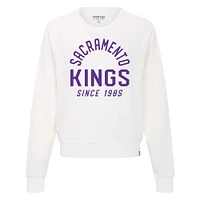 Sweat-shirt à enfiler raglan super doux Sportiqe White Sacramento Kings Ashlyn pour femmes