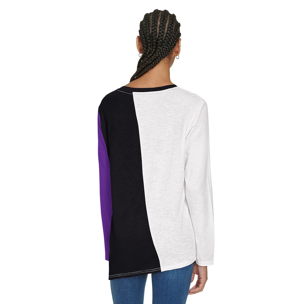 Women's Tommy Jeans White/Black Sacramento Kings Amelia Color Blocked Long Sleeve T-Shirt