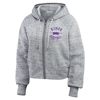 Women's WEAR by Erin Andrews Heather Gray Sacramento Kings Speckled Radiator Full-Zip Hoodie