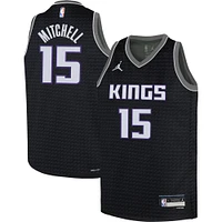 Youth Jordan Brand Davion Mitchell Black Sacramento Kings Swingman Jersey - Statement Edition